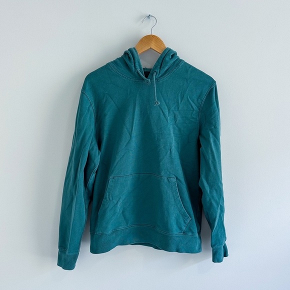 J.Crew Factory Green Teal French Terry Hoodie Sweatshirt Pullover Style AH298 - Picture 2 of 16
